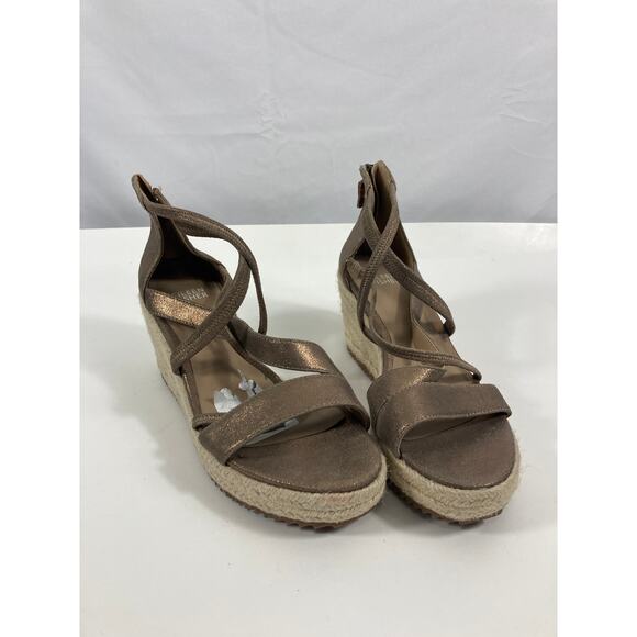 Eileen Fisher Wanda Strappy Leather Wedge Size 7 - Picture 2 of 6